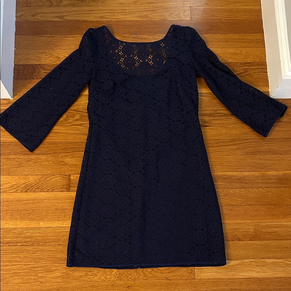 Lilly Pulitzer Navy Long Sleeve Lace Dress